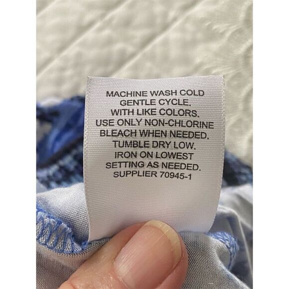 Saint John’s Bay Maxi Skirt Blue Geometric Design Pull On Boho Size PS - Picture 5 of 10